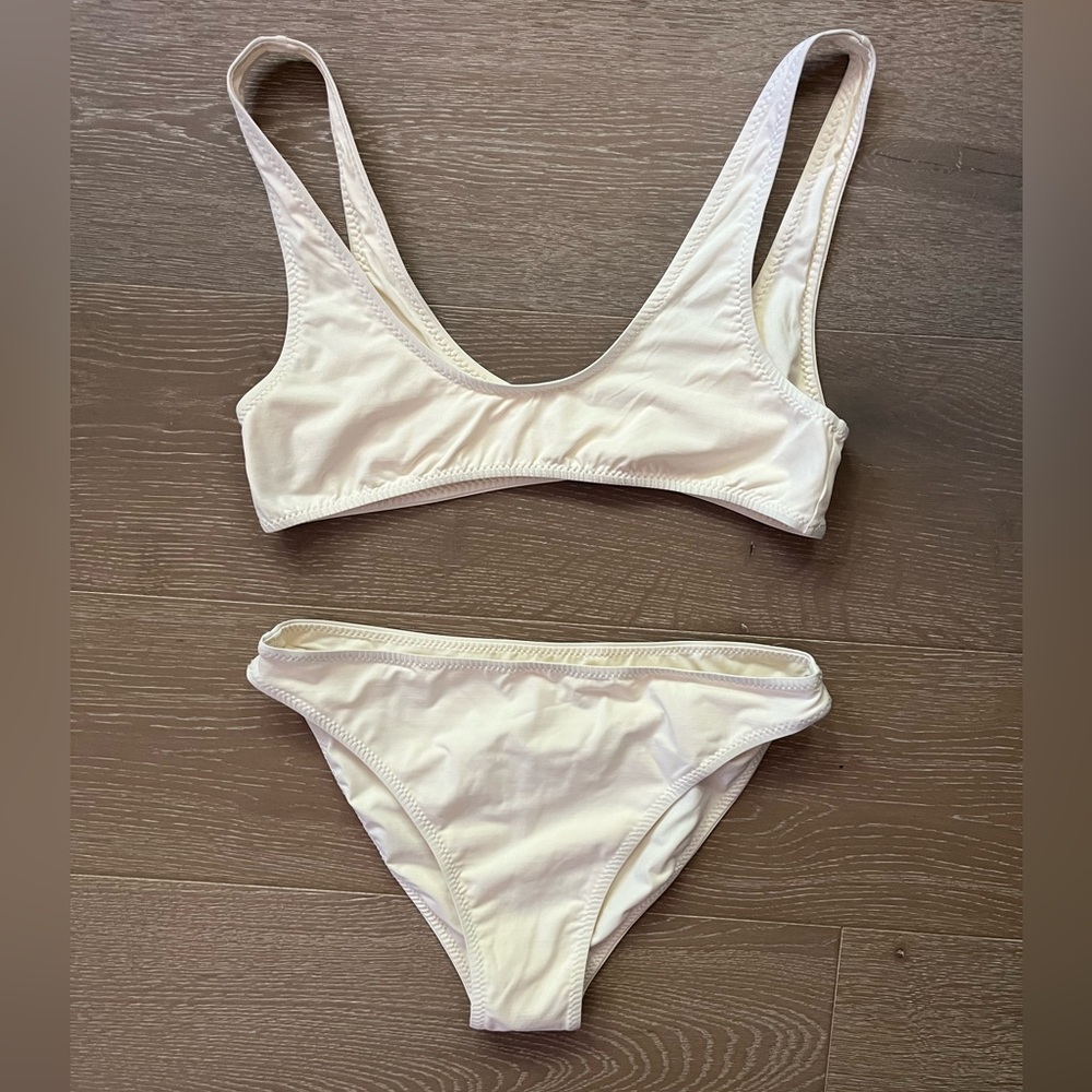 Offers welcome.
Kye intimates.Cream Bikini Set